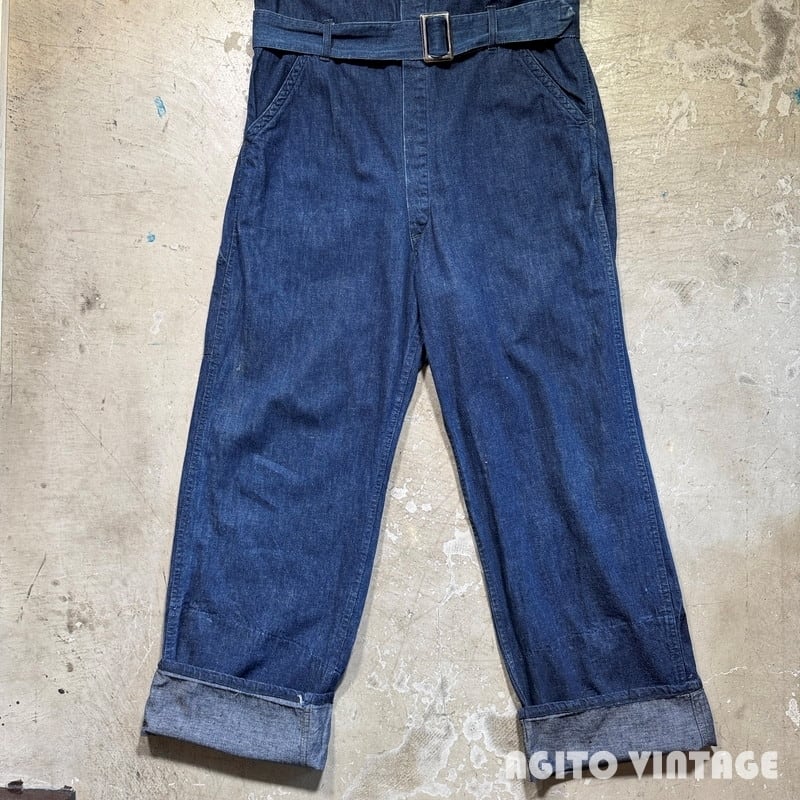 40's Unknown デニムオールインワン ツナギ WW II 大戦モデル 月桂樹