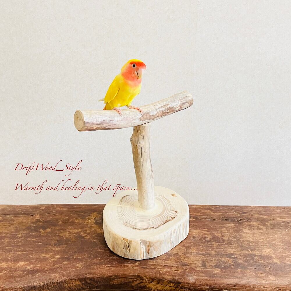 ピックさん専用ピンク鳥インコ止まり木 流木吊り下げ式バード