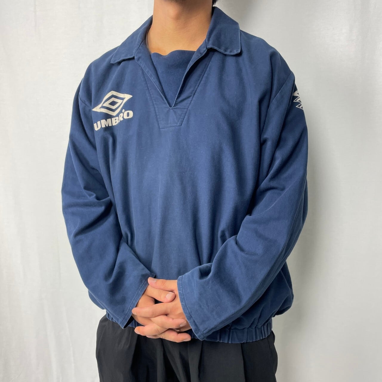 90年代 UMBRO アンブロ ビッグロゴ ドリルトップ コットンプルオーバー