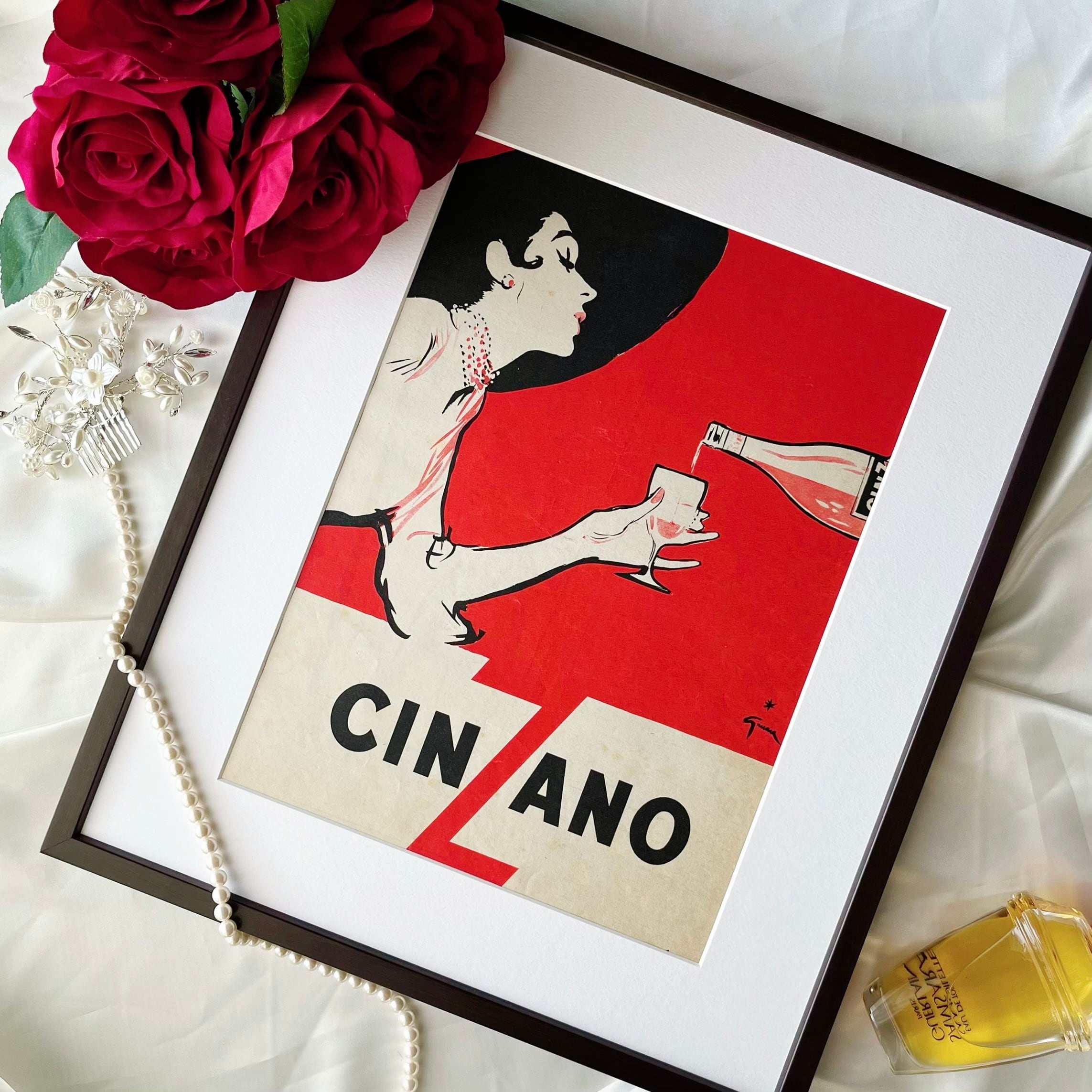 1954 広告＞ Rene Gruau ルネ グリュオ CINZANO ポスター ヴィンテージ