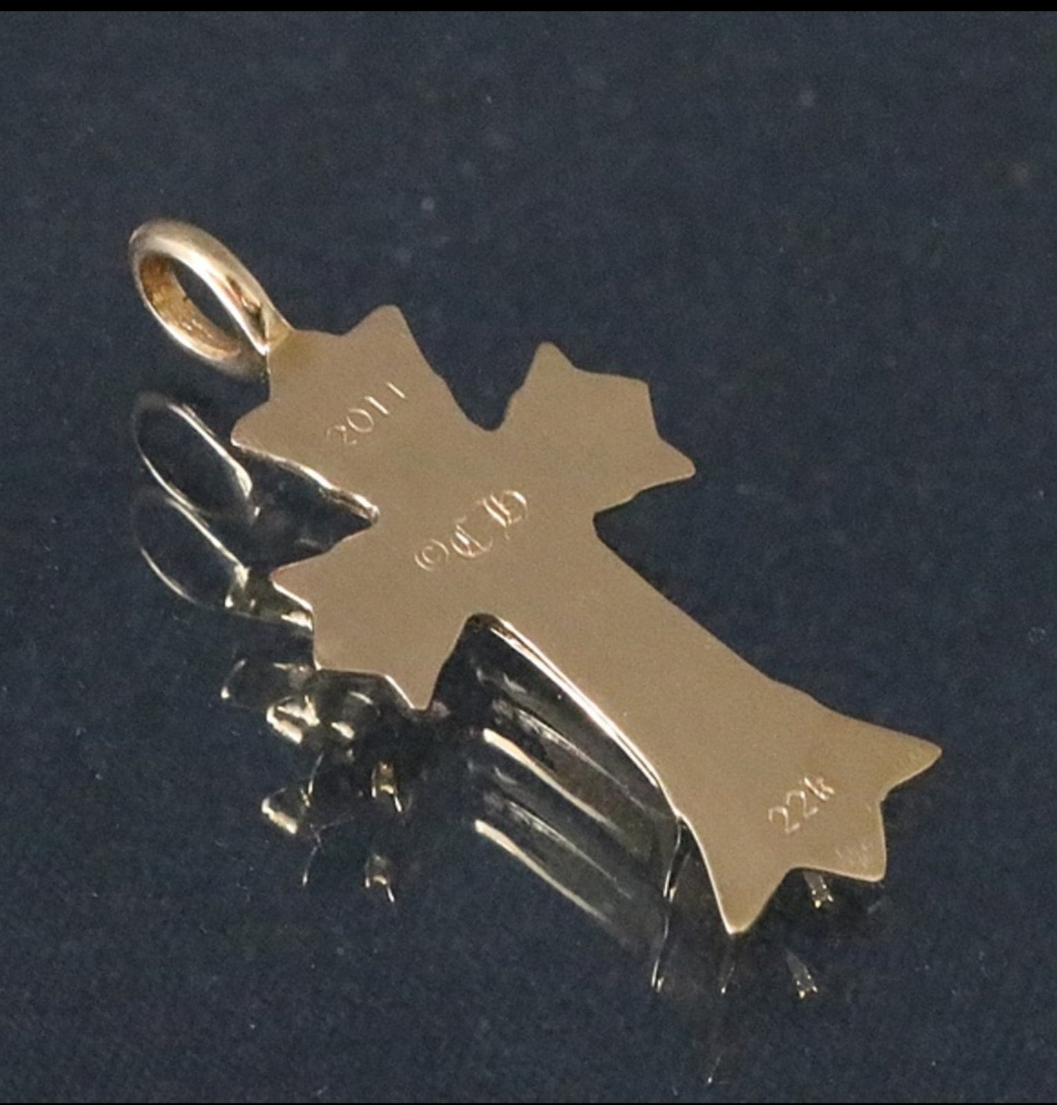 CHROME HEARTS クロムハーツ 22K ダブルCHクロス XS パヴェダイヤ