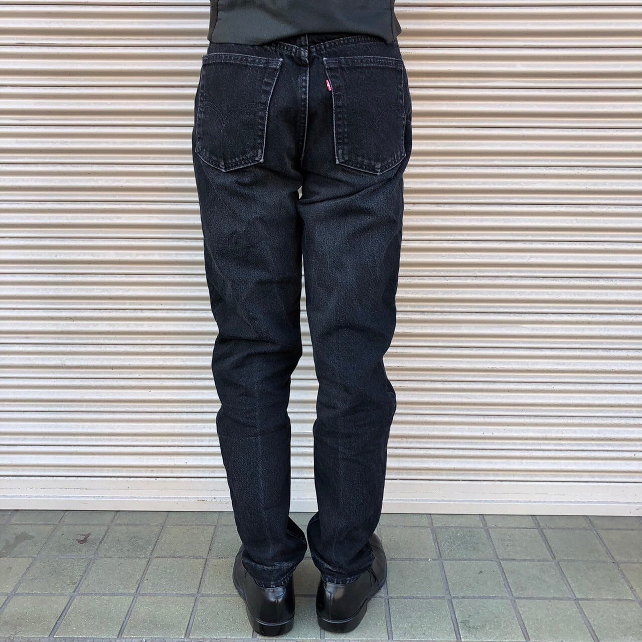 90s Levis リーバイス 521テーパード 後染め 染め ブラック デニム