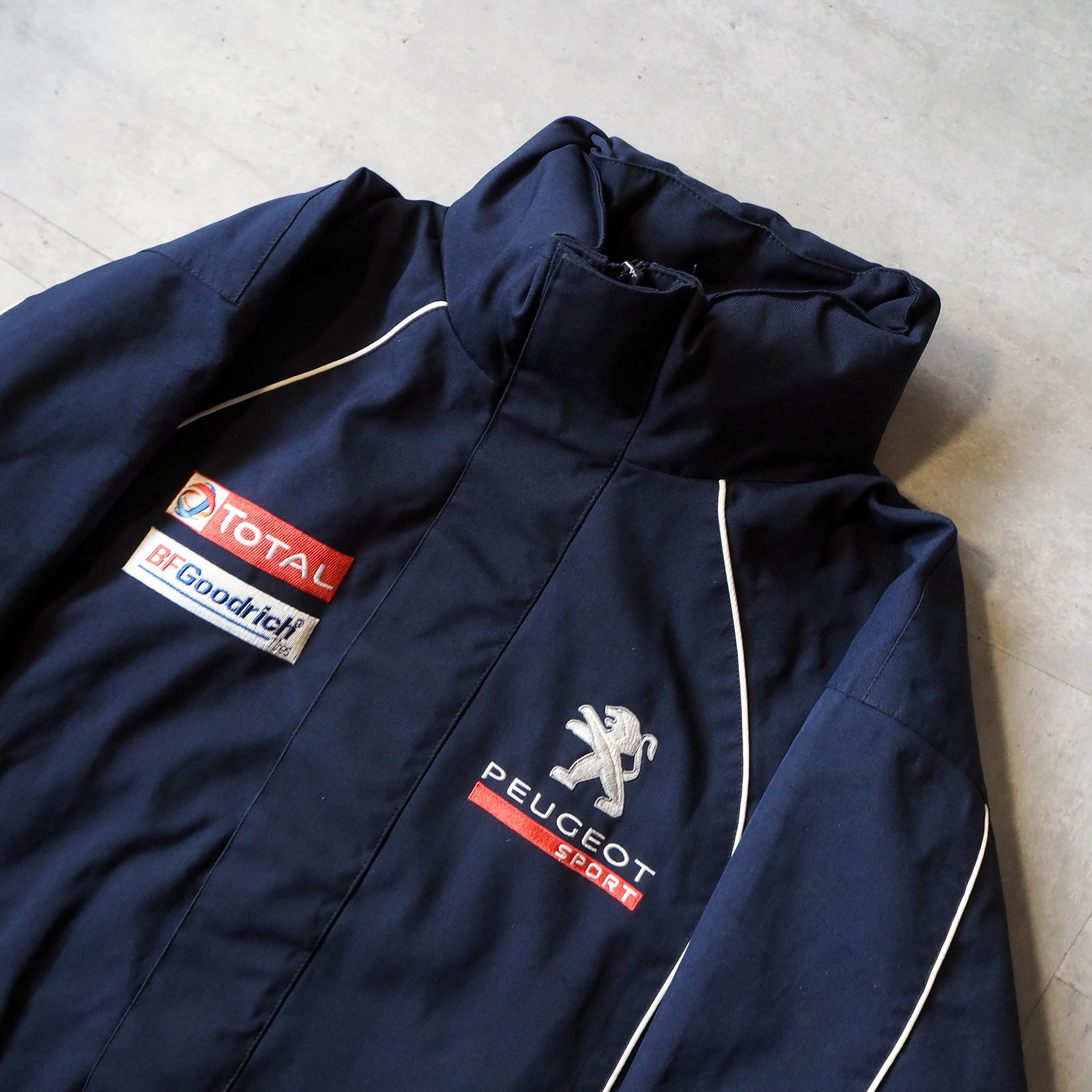 PEUGEOT sport” hoodied stand collar racing lacket プジョースポーツ