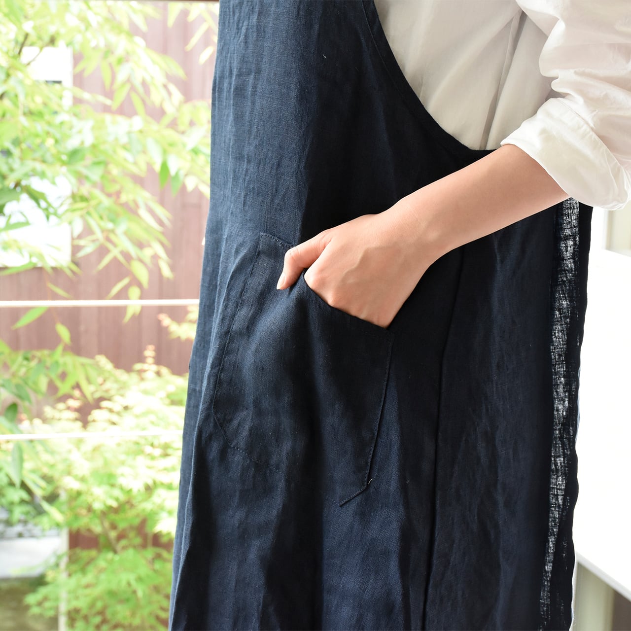 ONLINE限定】リネンオーバーエプロン / ネイビー / 母の日 / fog linen