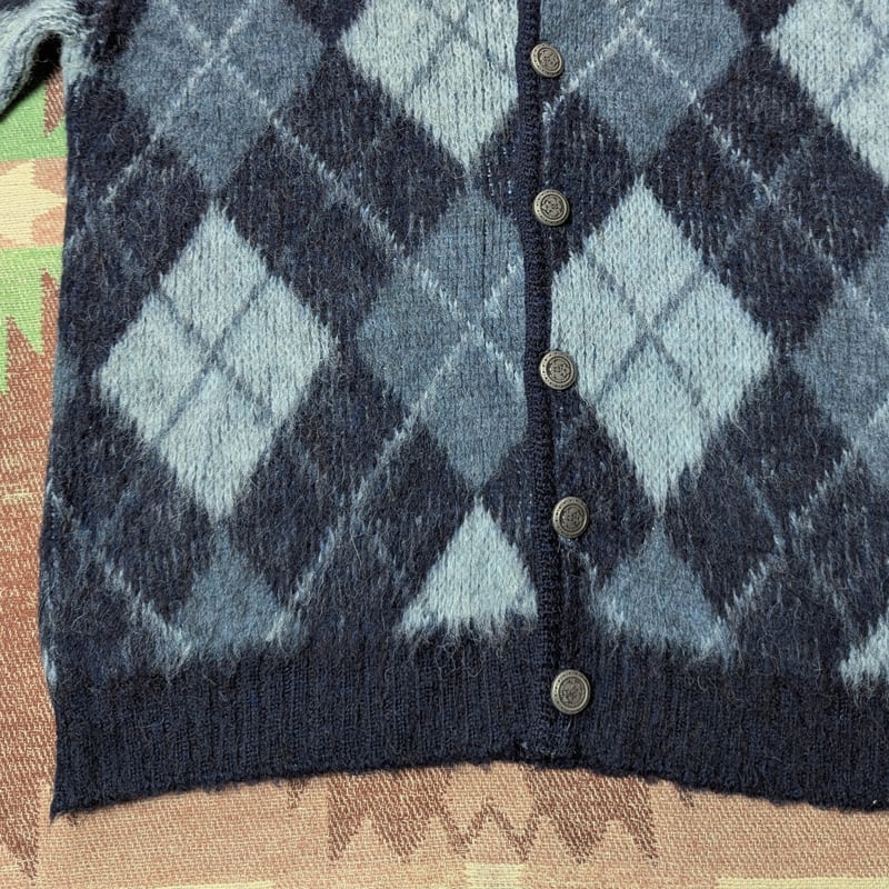 60s Brentwood MIRAPACA Wool/Alpaca Argyle Cardigan (M) | Wonder