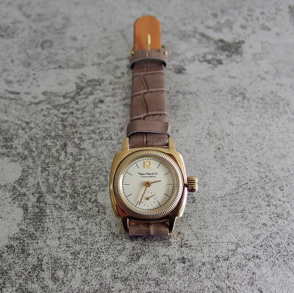 VAGUE WATCH / ヴァーグウォッチ】Coussin 12 Croco Lady's 28mm YG