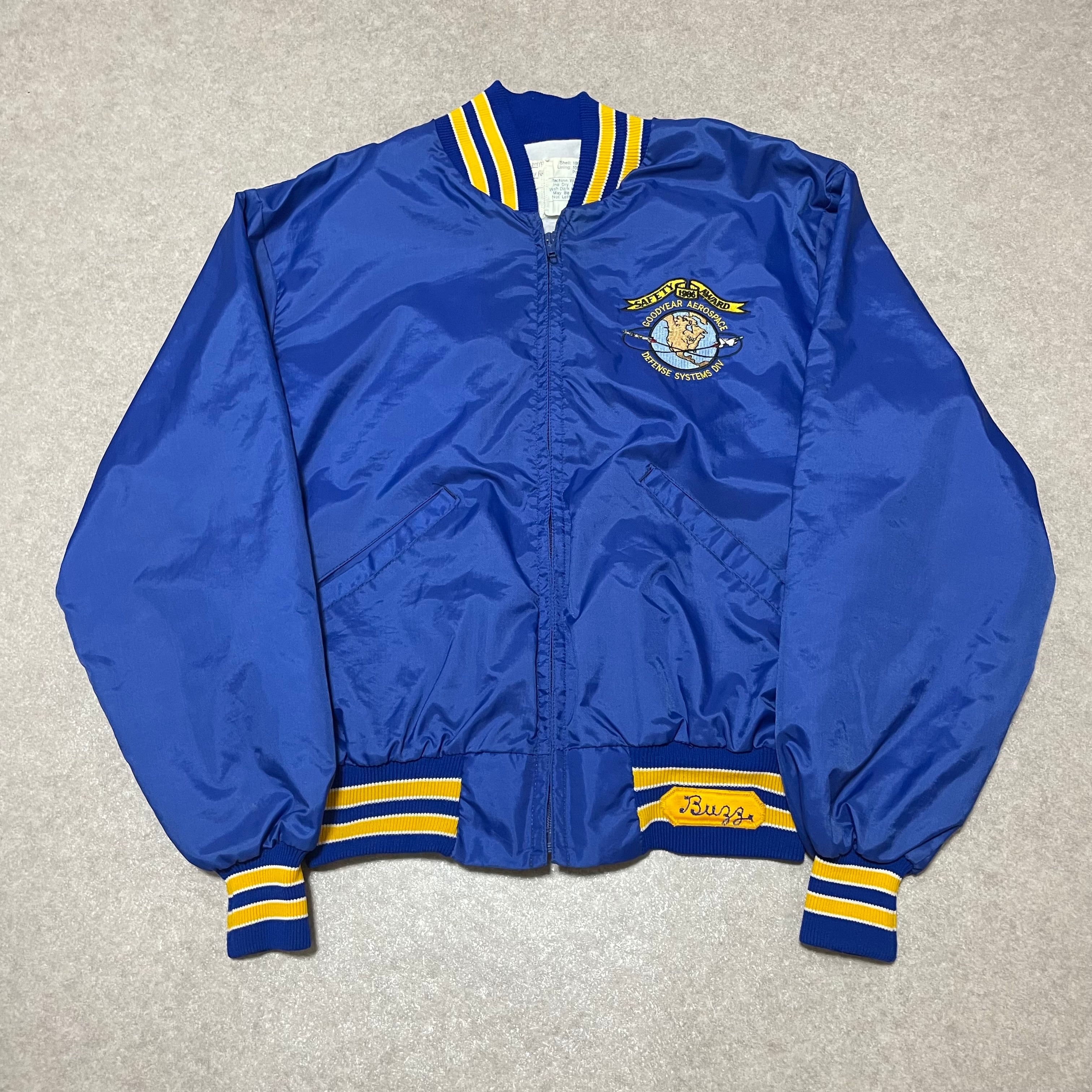 80s USA製 DeLONG GOODYEAR ナイロンスタジャン アワードジャケット