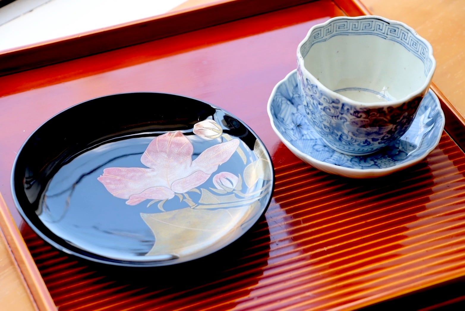 輪島塗 図替 草花蒔絵 菓子皿 銘々皿 五枚組 共箱 | (有)新原美術