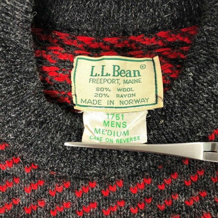 90s vintage ノルウェー製 L.L.Bean バーズアイニット 赤 | Pay ID