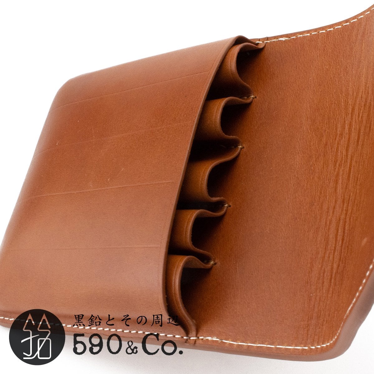 Galen Leather/ガレンレザー】フラップペンケース・5本用 (ブラウン