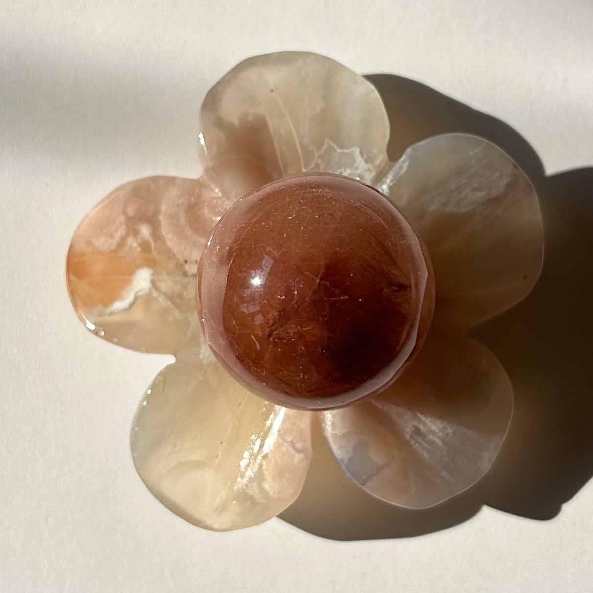 ラビットヘアールチル スフィア ピンクサゲニティッククォーツ 天然石