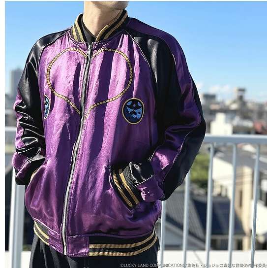 ジョジョ ジョルノ・ジョバァーナ刺繍スカジャン リバーシブル XL 黒