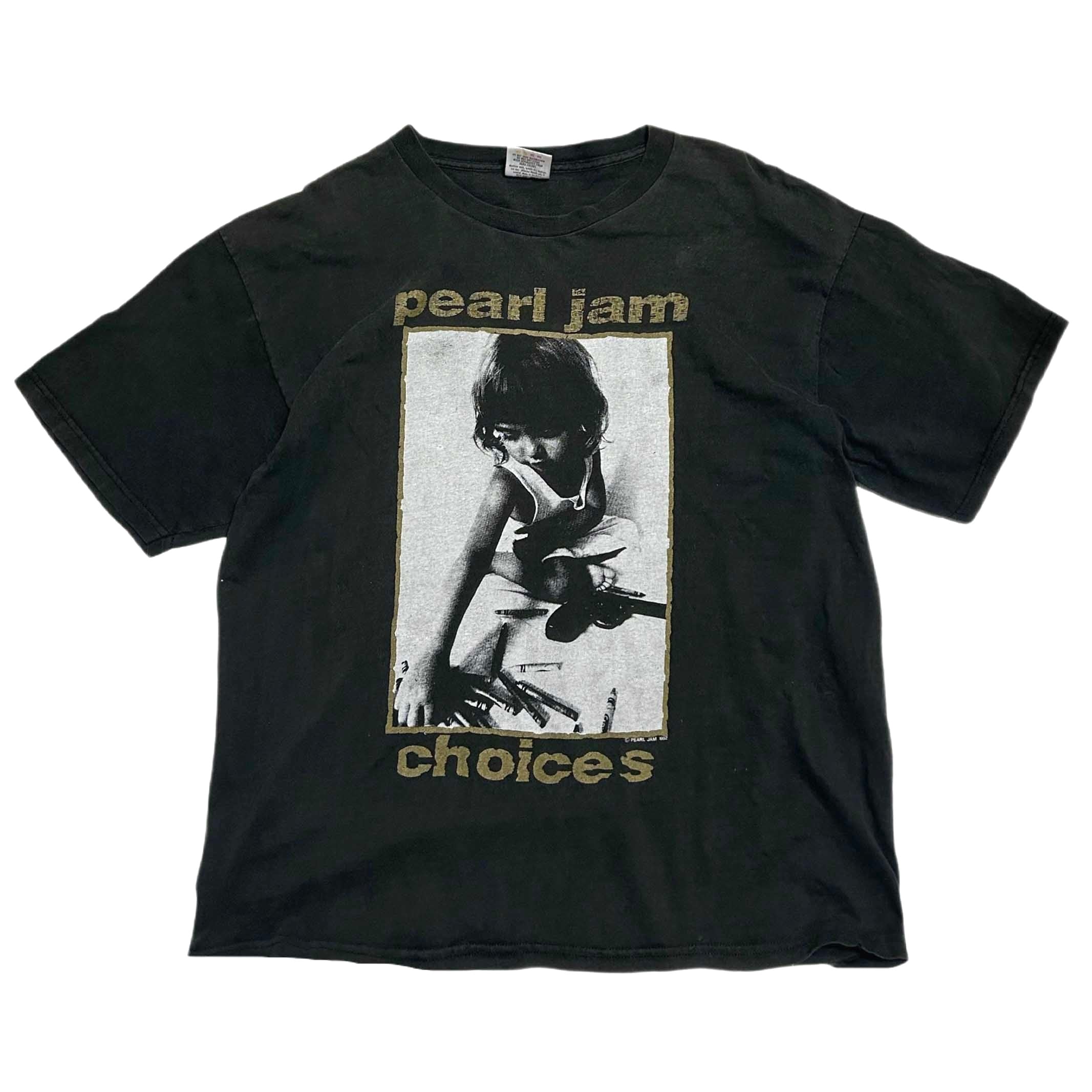 90s PEARL JAM パールジャム 『'92 CHOICES KIDS GUNS』 Tシャツ 【XL