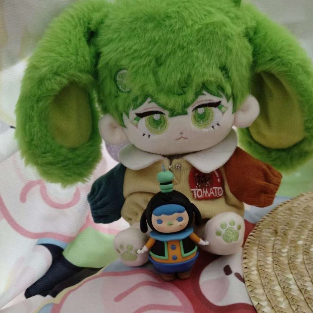 綿人形 20cm 無属性 ぬいぐるみ 着せ替えぬいぐるみ 緑の髪と緑の目