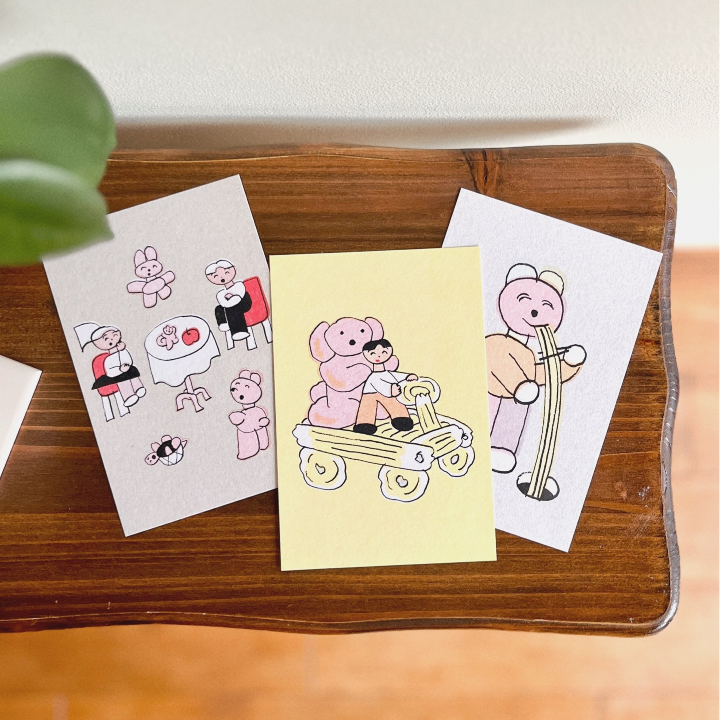 ニシワキタダシ ポストカード 3枚SET ワープしそうなどうぶつたち