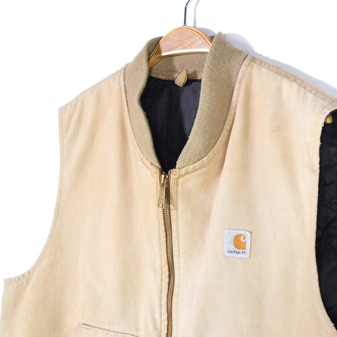 90s カーハート USA製 ヴィンテージ ダックベスト ベージュ フェード