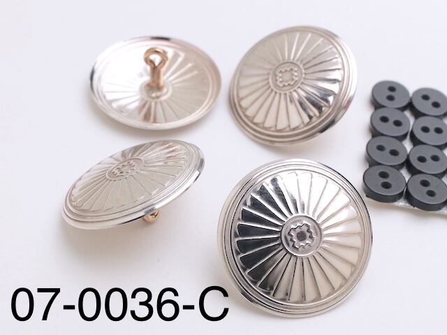 オルテガベスト用 07-0036 ニッケル・コンチョボタン・セット（4個一組
