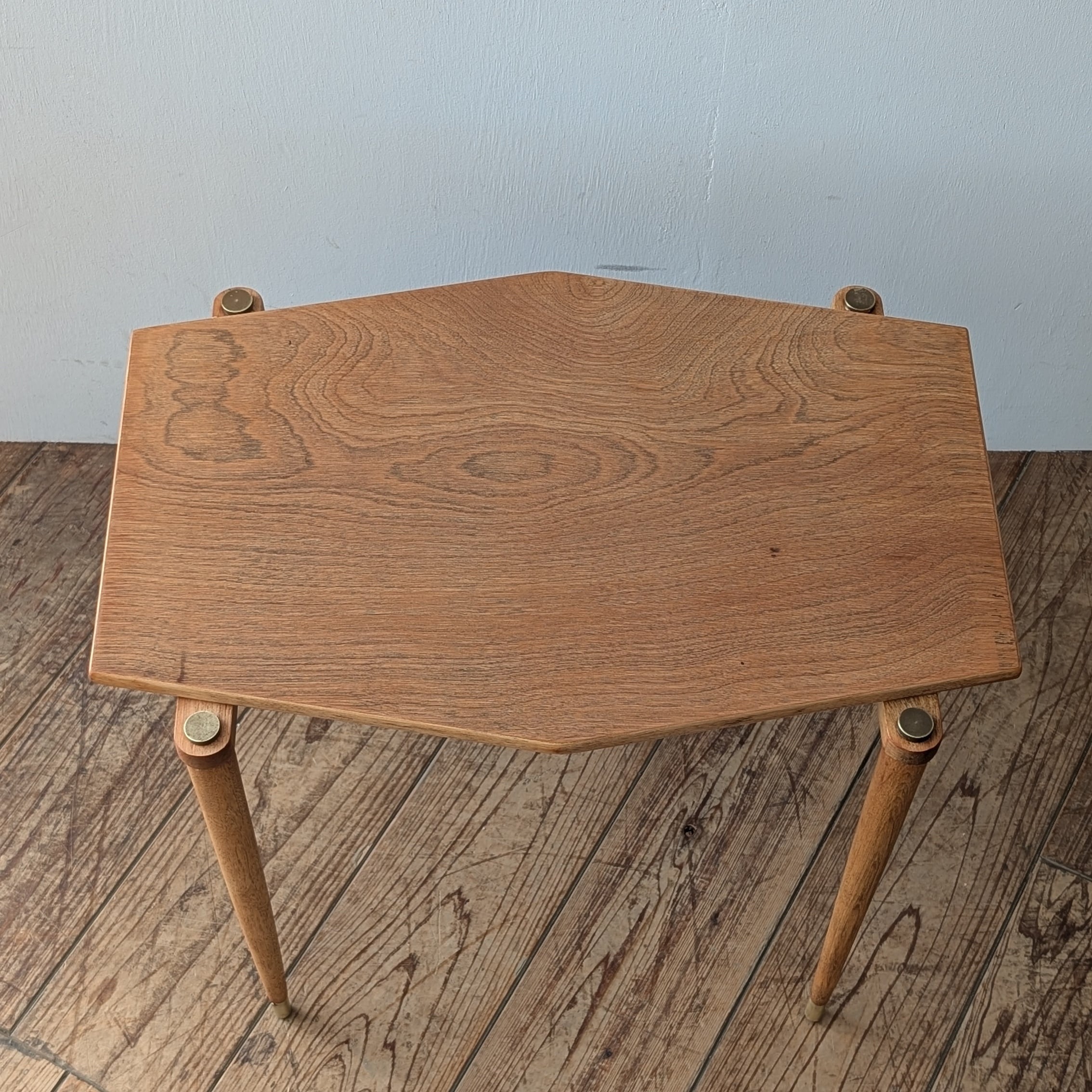 最終セール 70's 山口木材工芸 サイドテーブル チーク×ビーチ材｜送料