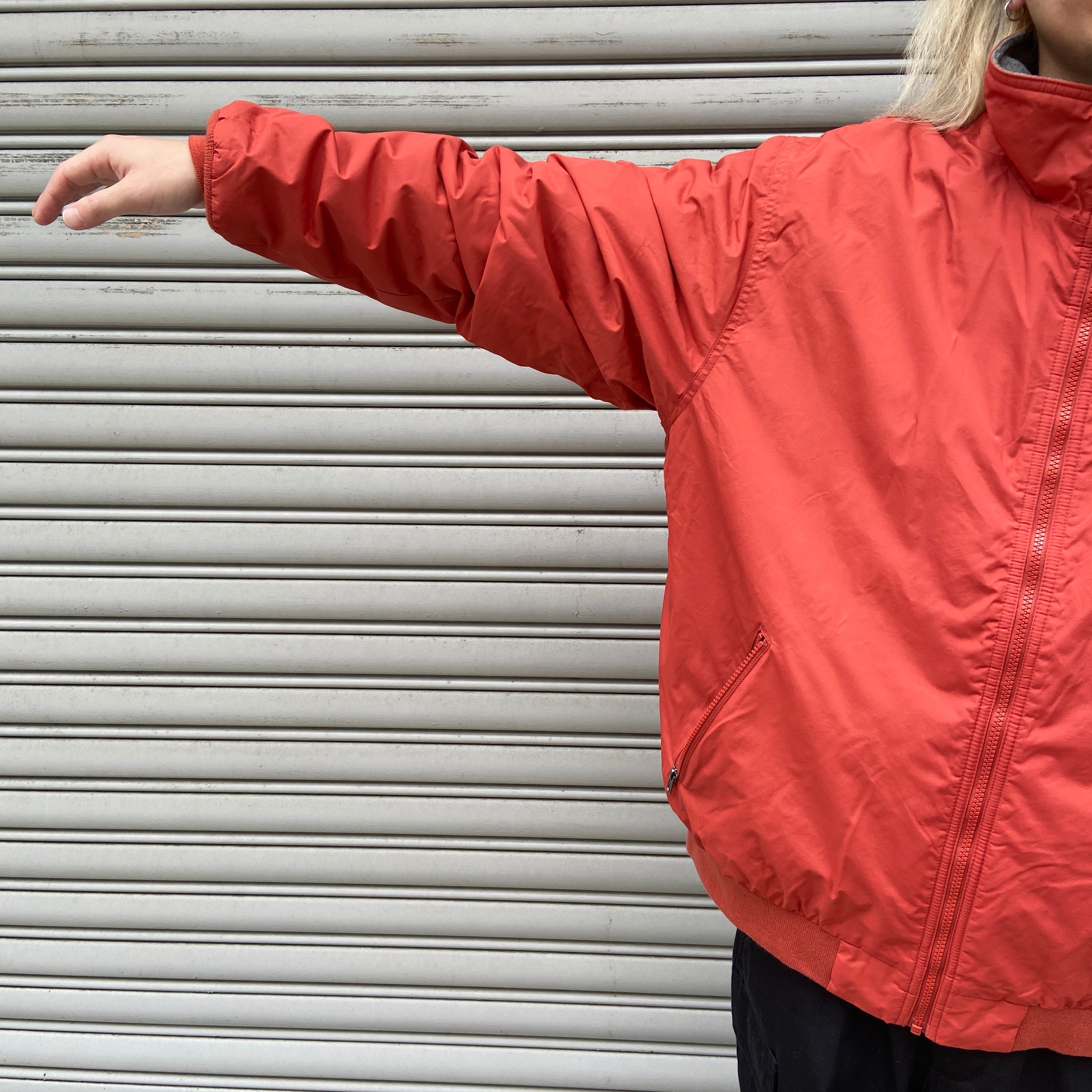 90s エルエルビーン ウォームアップジャケット ナイロン オレンジ XL