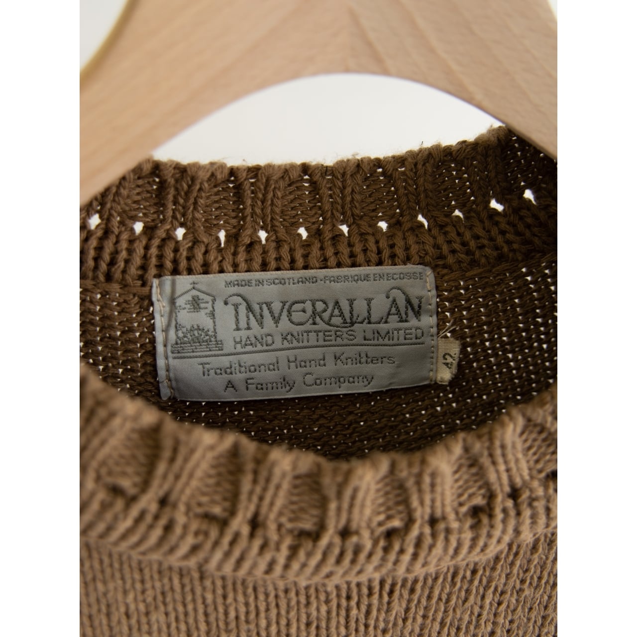 INVERALLAN】Made in Scotland Cotton Hand Knitted Sweater（インバー
