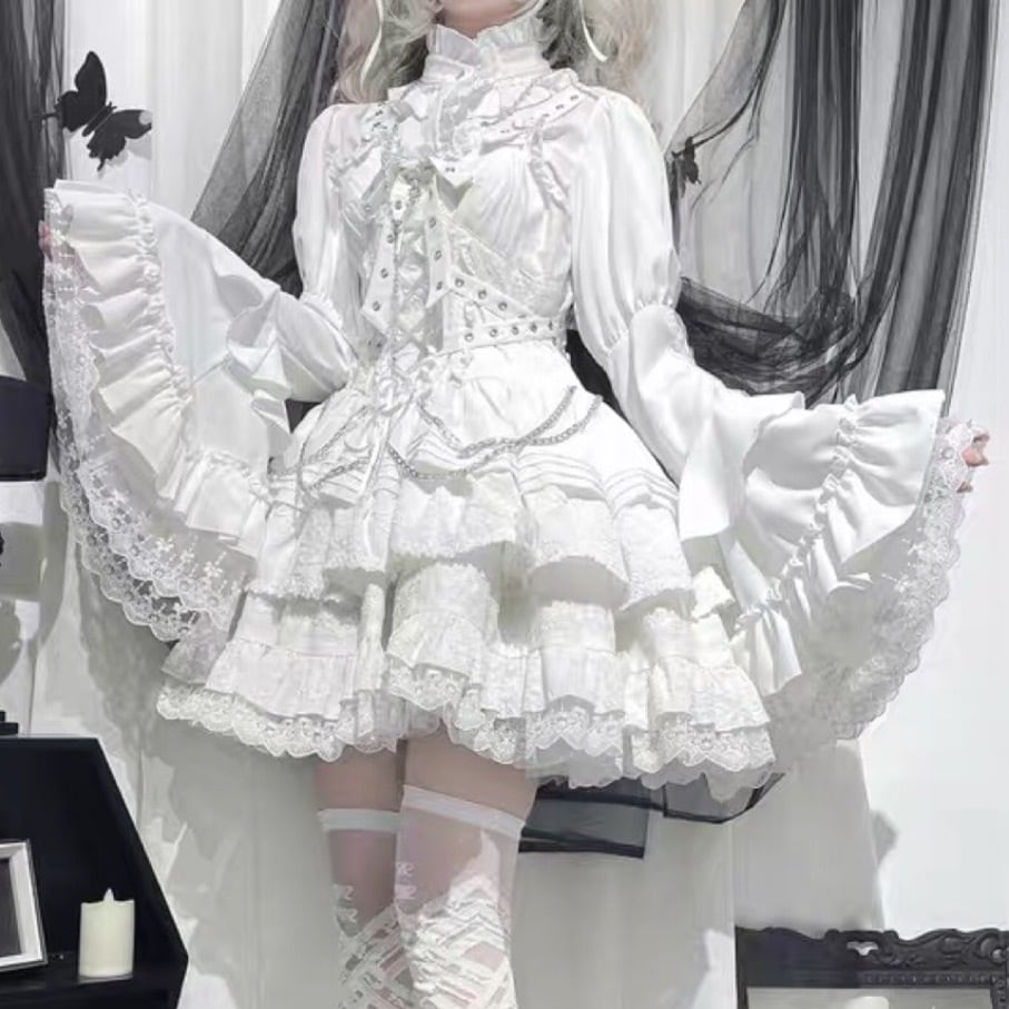 ロリータ 姫袖 ブラウス クラシック ハイネック 長袖 2color | ChouChou