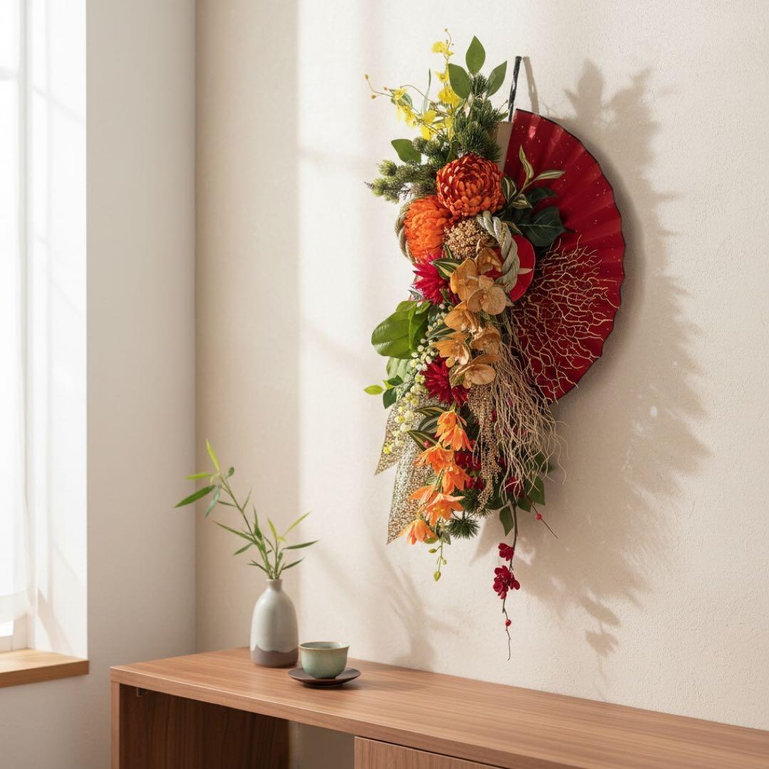豪華しめ縄リース 特大サイズ／縁起華やぐ雅の祝い飾り しめ縄