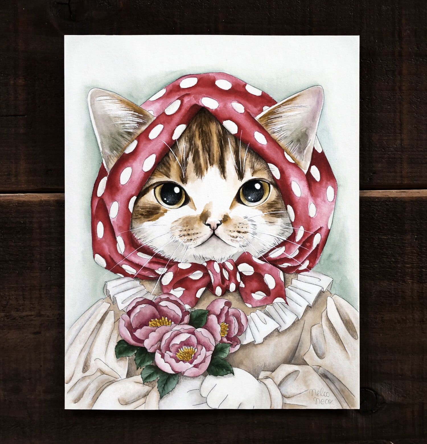 おしゃまなうちの子』イラスト原画/水彩＋色鉛筆画 A5 サイズ 210 mm x