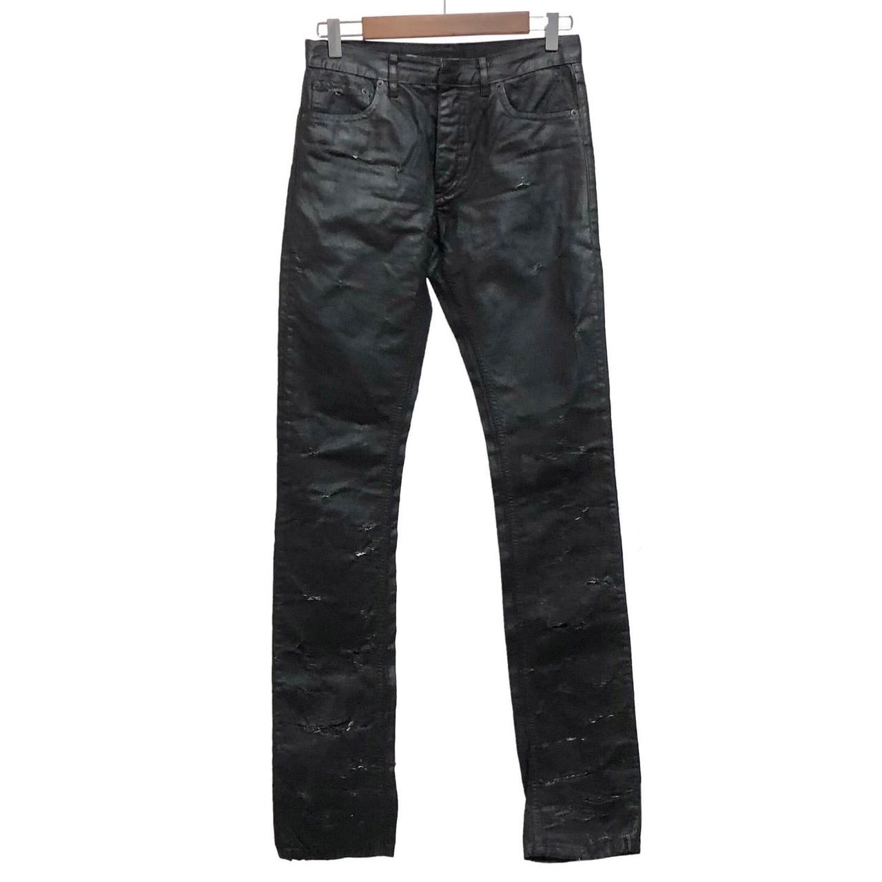 archive DIOR HOMME coating destroyed black denim pants | NOIR ONLINE