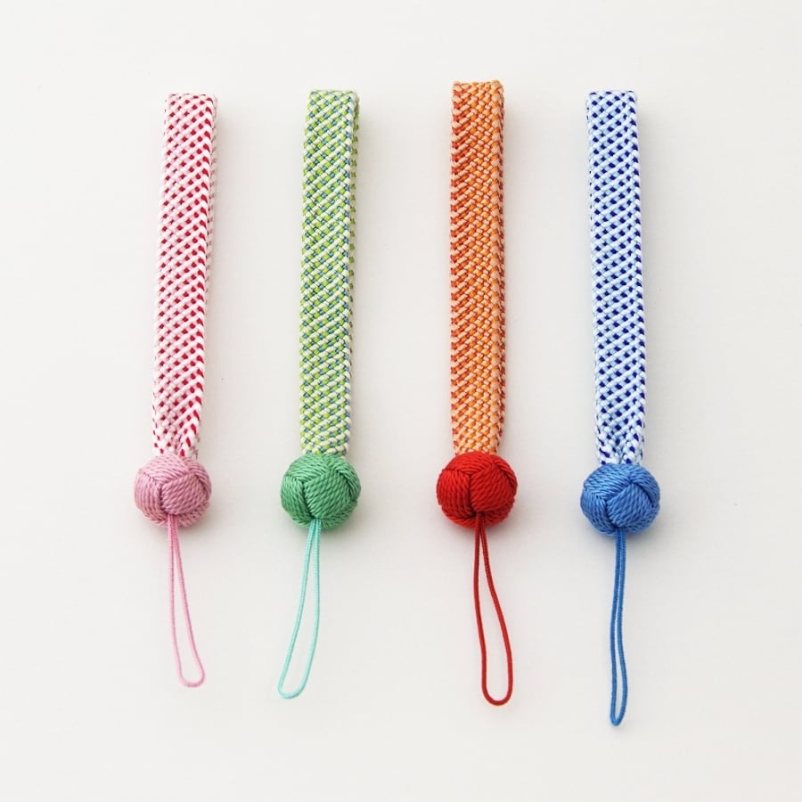 京くみひも 組紐ストラップ 縮緬（ちりめん） 全4色 昇苑くみひも