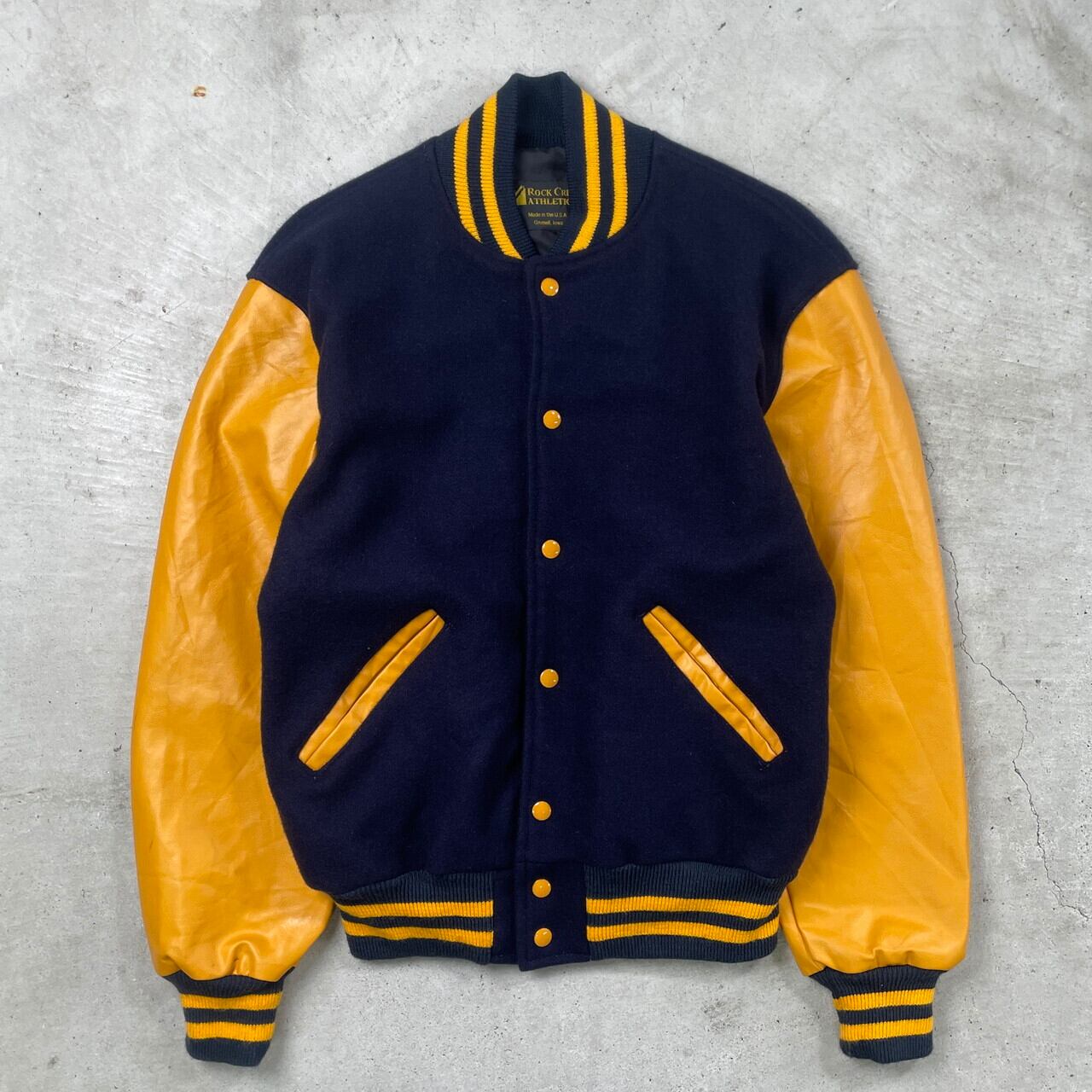 90年代 ROCK CREEK ATHLETICS ウールスタジャン 袖フェイクレザー
