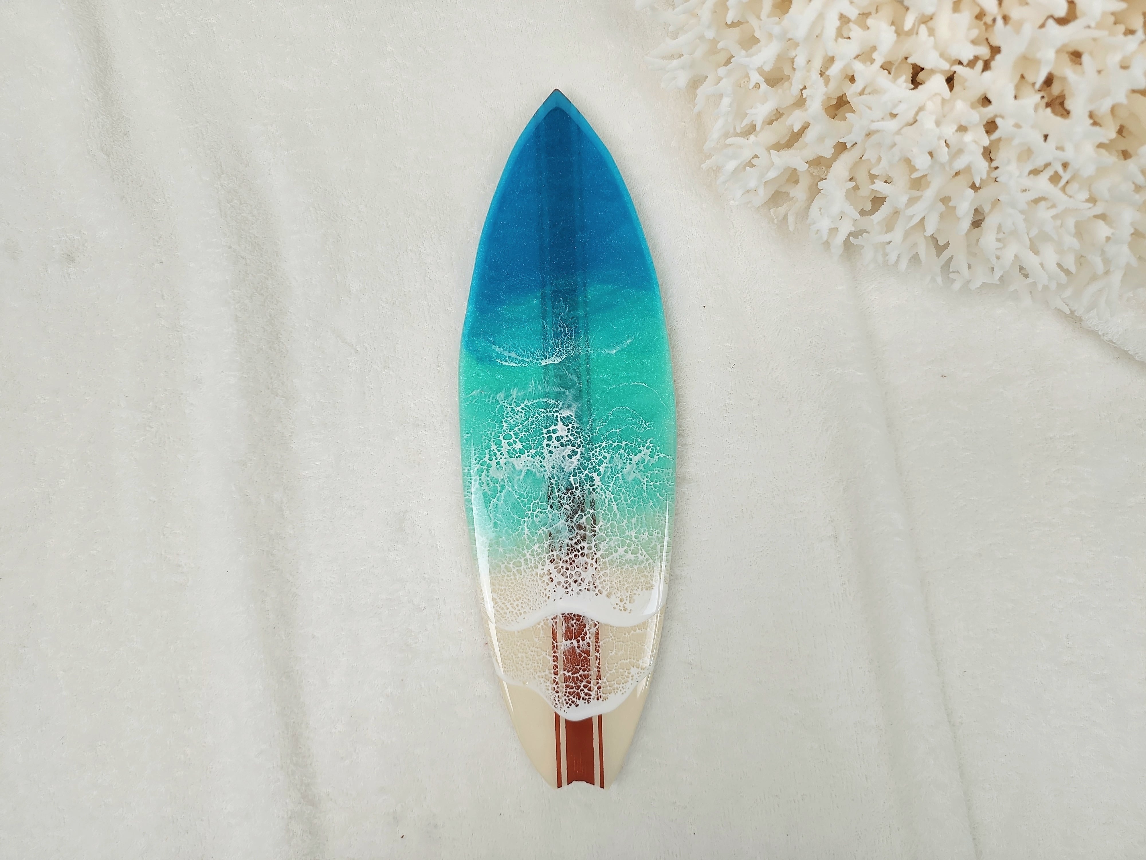 167.オーシャンレジンアート サーフボード型パネル 28㎝ | Leaf Edgez