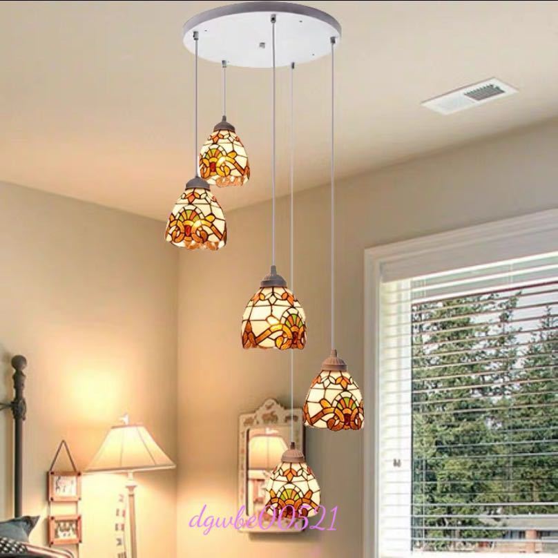 豪華天井照明ステンドグラスランプ ペンダントライト ガラス工芸品