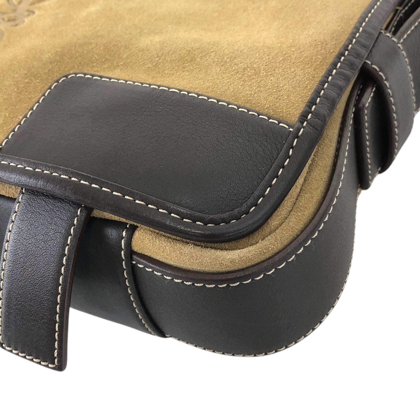 LOEWE ロエベ ショルダーバッグ ベージュ アナグラム スエード