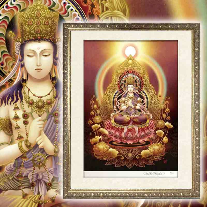 如来・大日如来/蓮華座】Mサイズ（424㎜×545㎜）│開運仏画・ジクレー