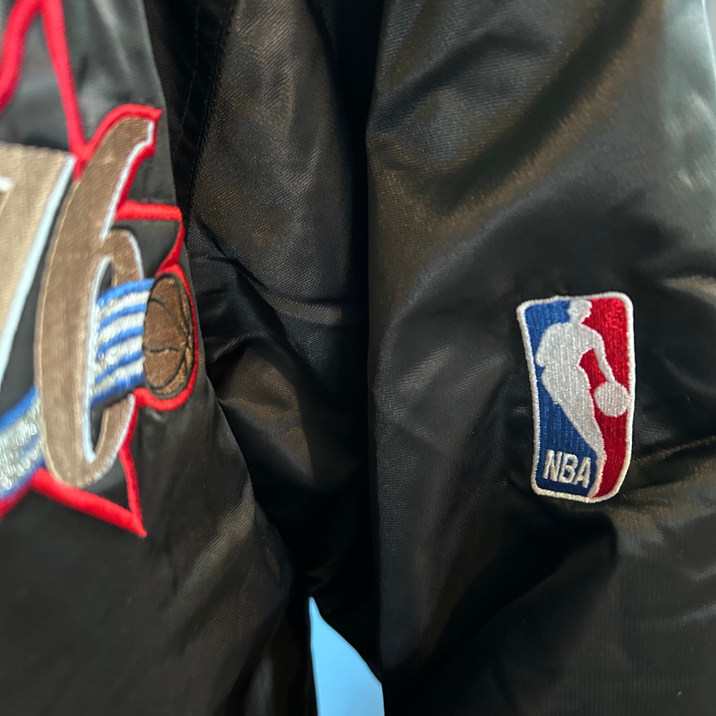 Reebok】ナイロンスタジャン NBA 76ERS 中綿 ブラック XLサイズ | 古着