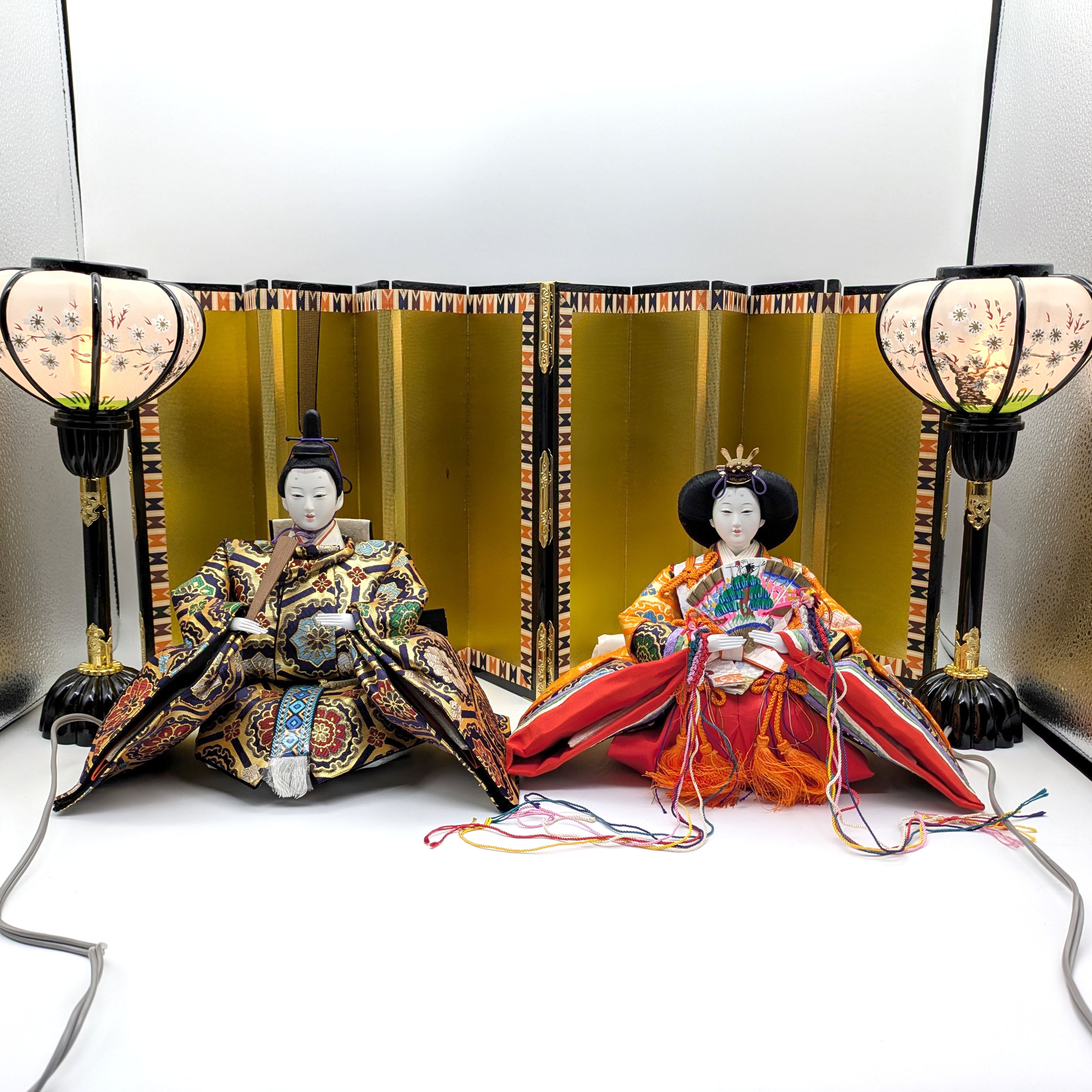 ひな人形 島津 お雛様、お内裏様、屏風、ぼんぼり ひな人形 島津