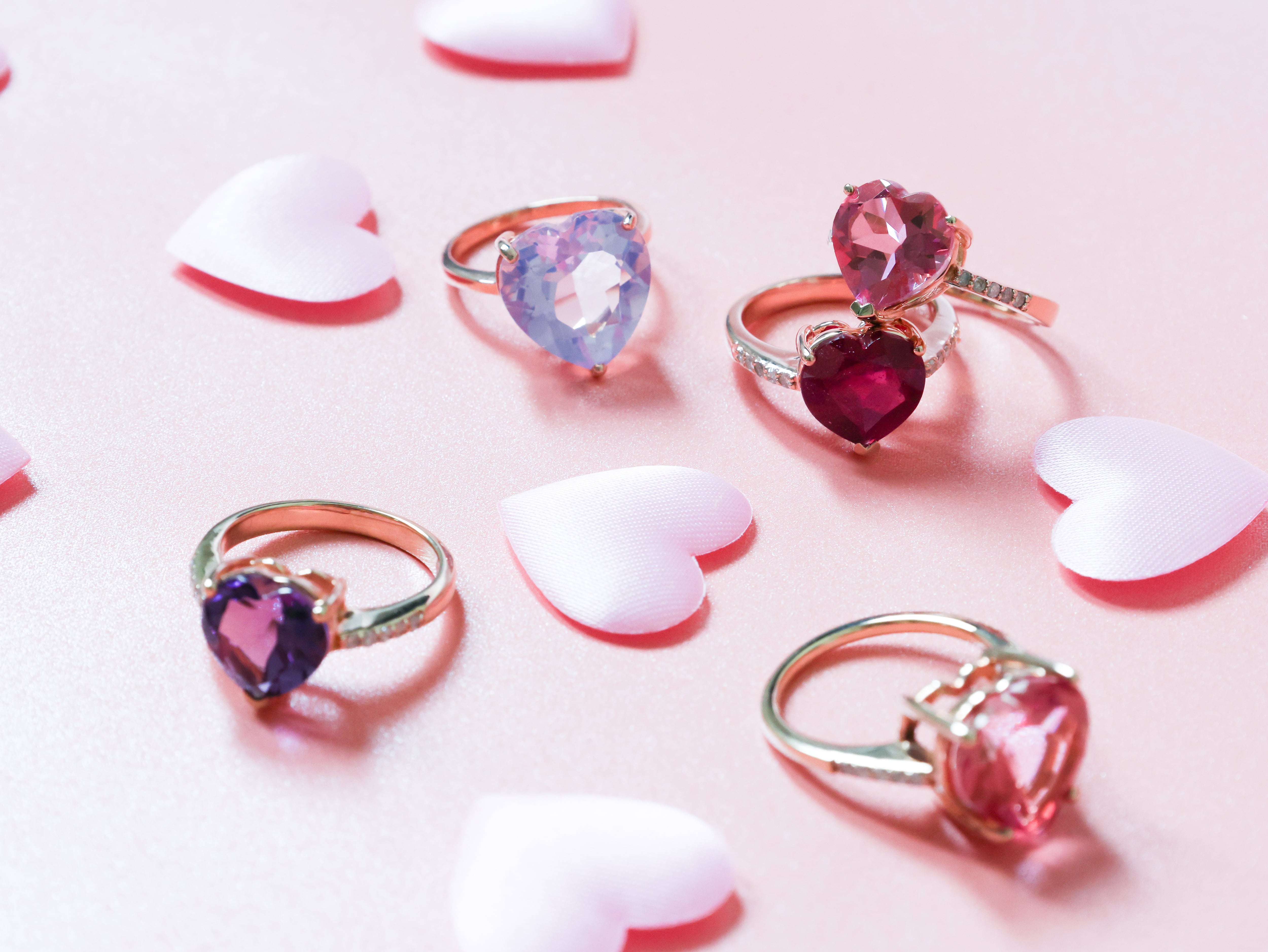 ピンクトパーズ ダイヤモンド ハートシェイプリング | ＜天然石