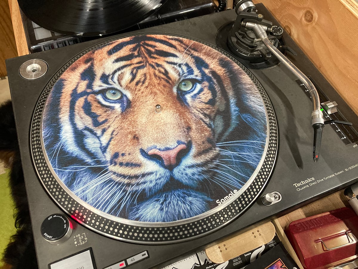 Sample』Tiger face スリップマット ターンテーブルマット フェルト製