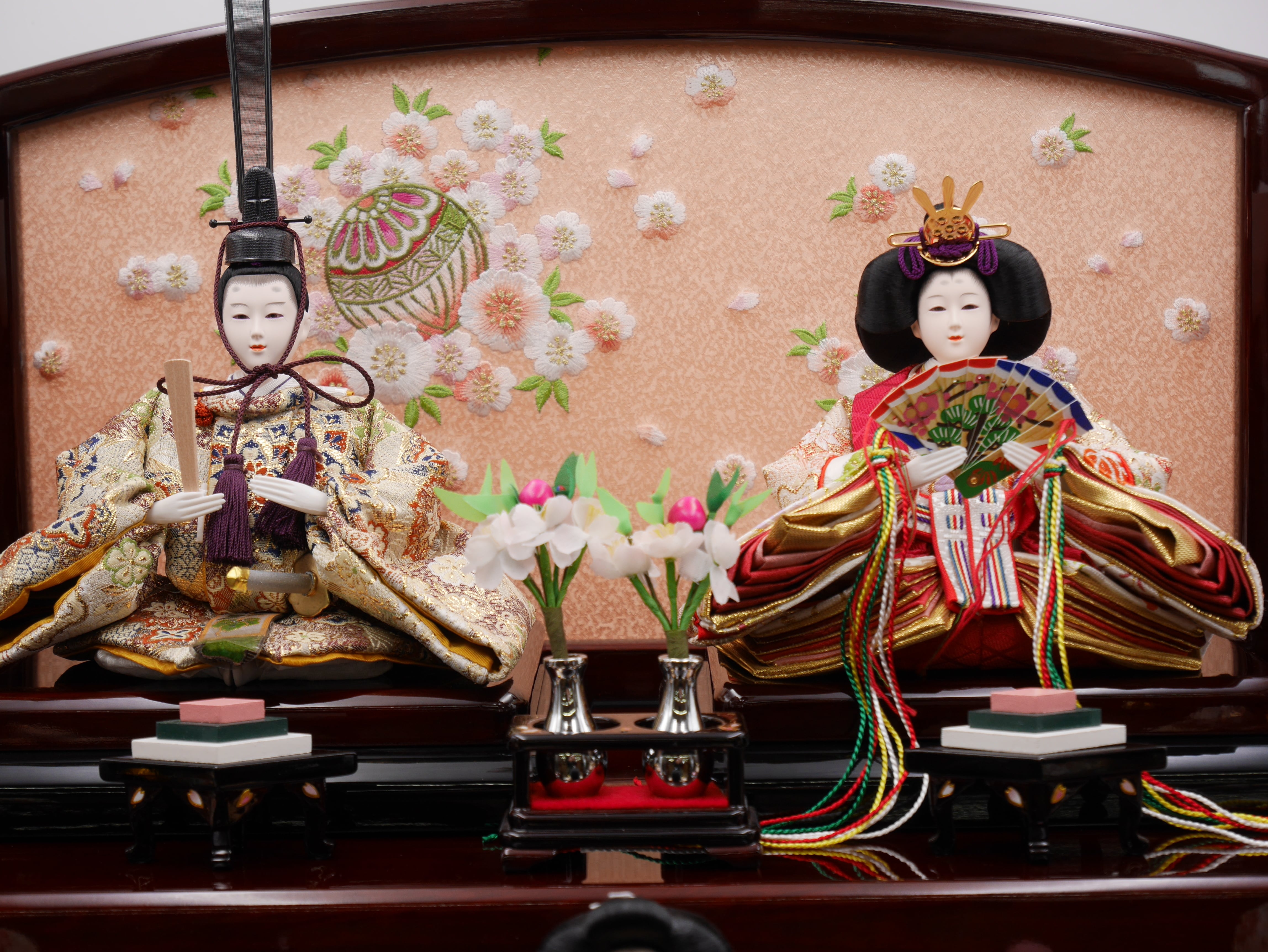 送料無料！ 雛人形 ひな人形 コンパクト 彩 収納 三段 親王飾 (3-20
