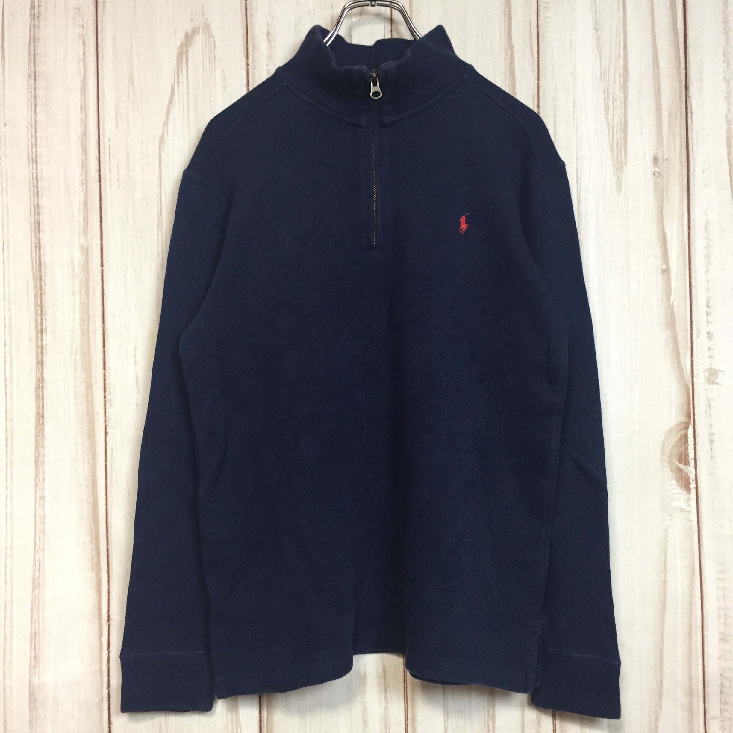 ポロラルフローレン 長袖ハーフジップコットンニット】ワンポイント