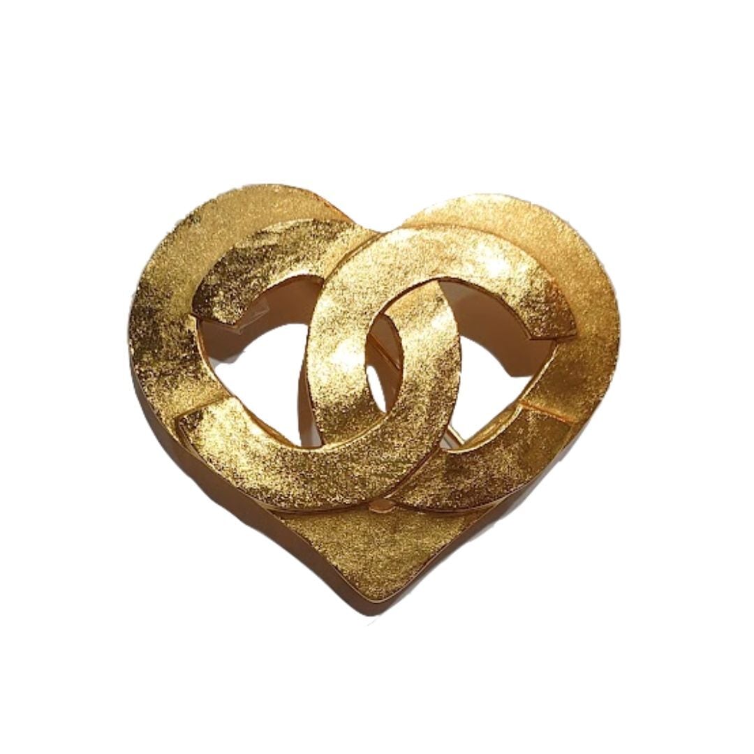 CHANEL シャネル ブローチ ココマーク ハートモチーフ ゴールド