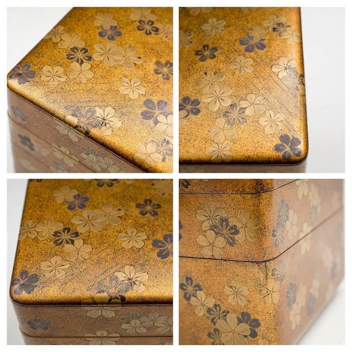 総梨子地 桜蒔絵 五段重 漆器 金蒔絵 日本の美しいもの 和骨董 江戸