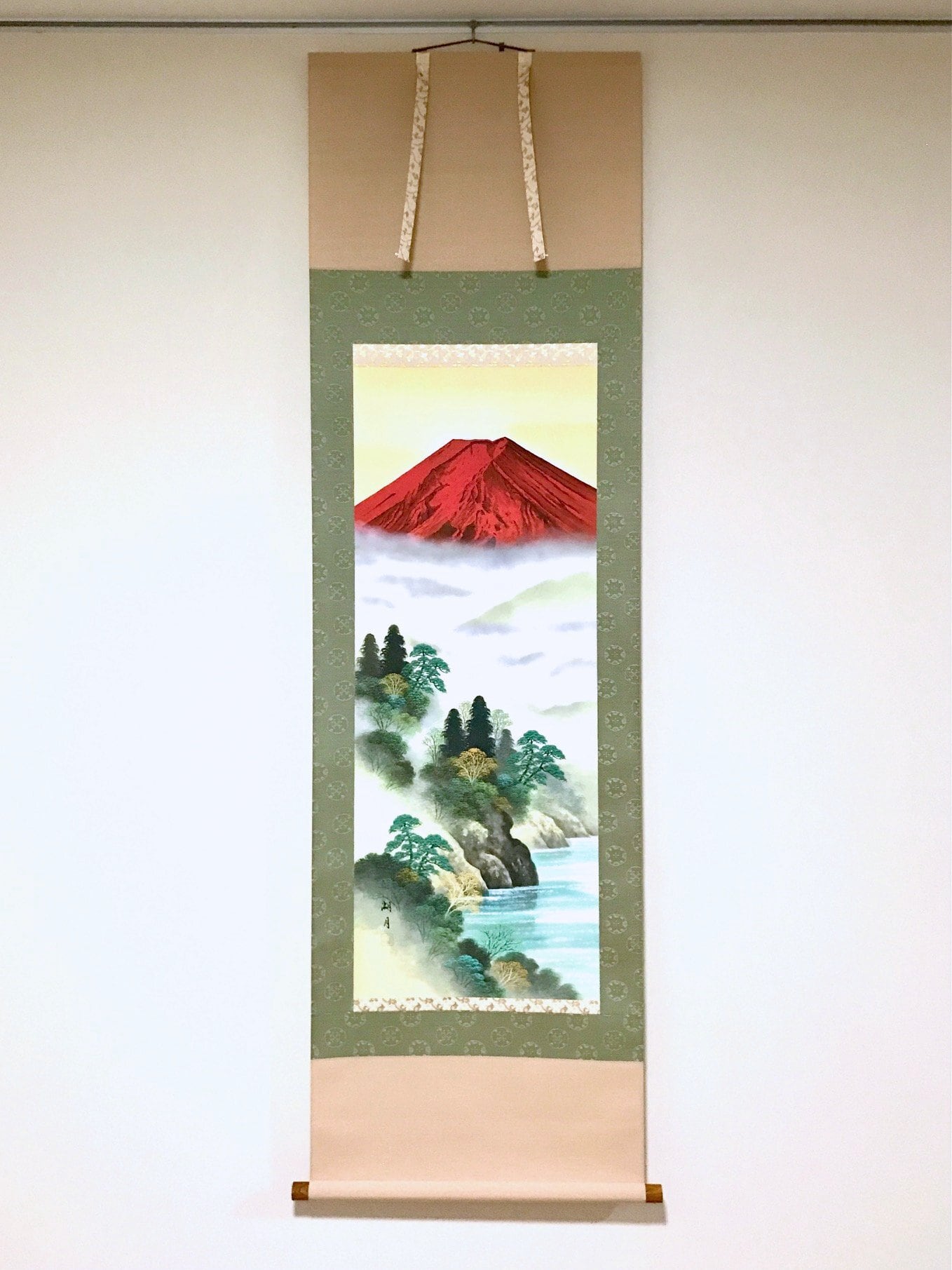 佐藤湖月「赤富士」掛軸（尺五立） | 吉村唐木店 WEBSHOP