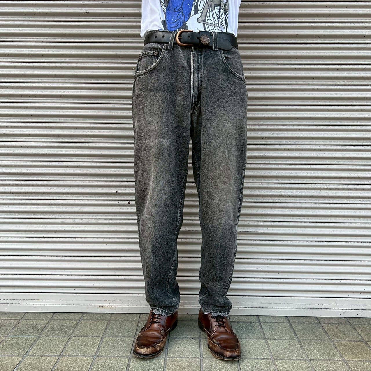 90s USA製 Levi's 560 ブラック デニム パンツ W32 L30 W84cm 553刻印