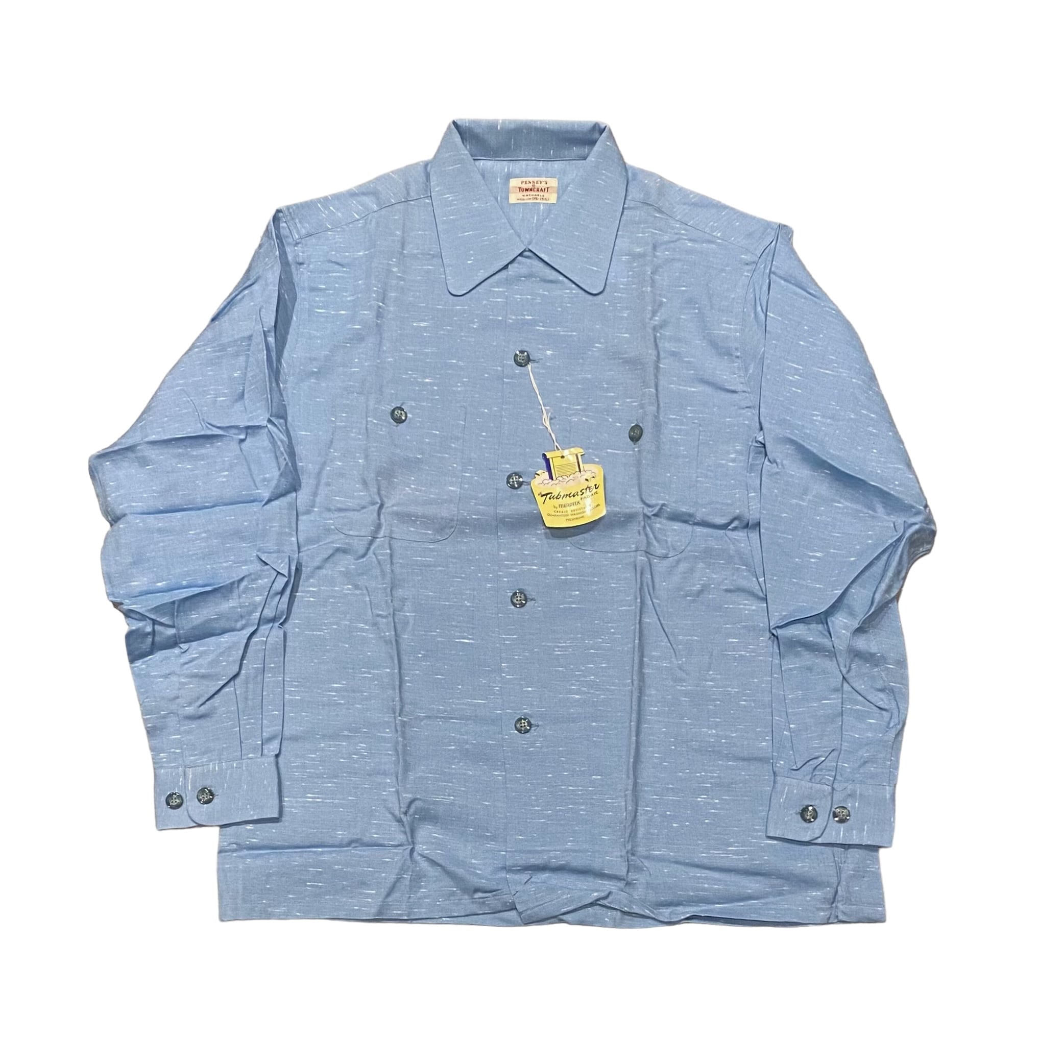 DEADSTOCK 50's PENNEY'S TOWNCRAFT 絣 カスリ Open Collar Shirt M
