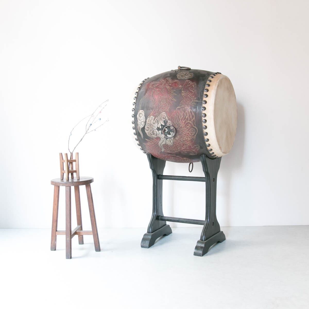 双龍彫り宮太鼓 | 越後古材