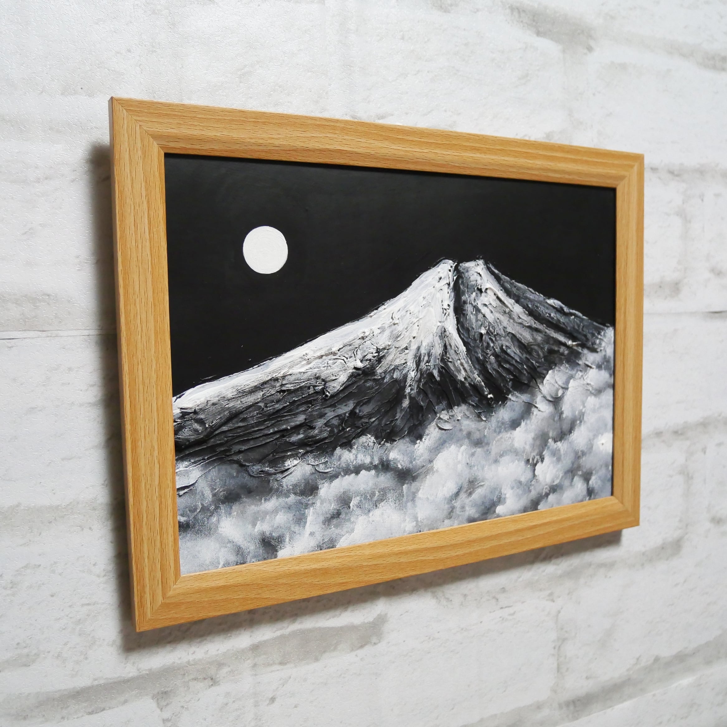 油絵 油彩 油彩画 絵 絵画 【白黒の富士山】 | HIROSHI1990