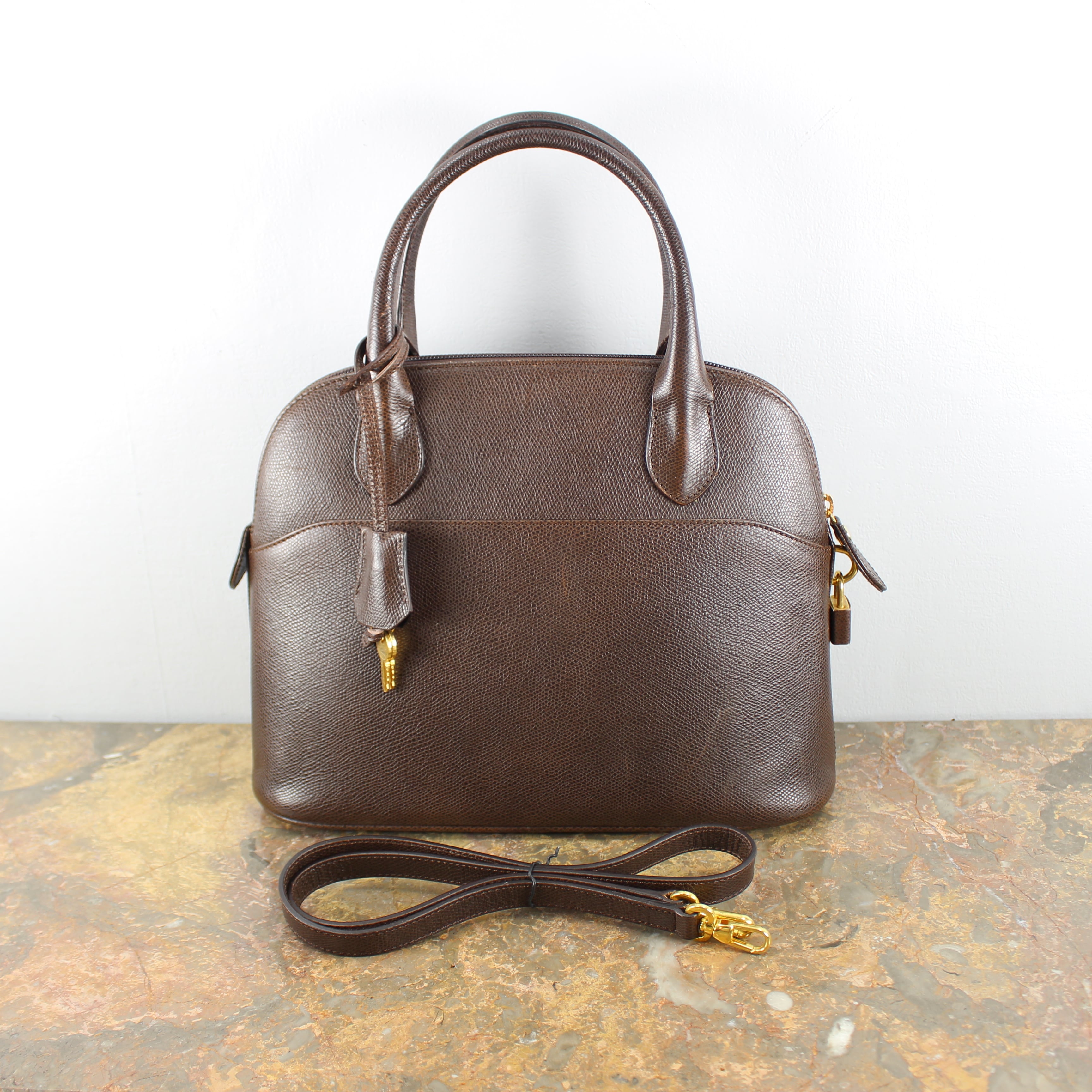 MORABITO DINA DOME TYPE LEATHER 2WAY SHOULDER BAG MADE IN ITALY