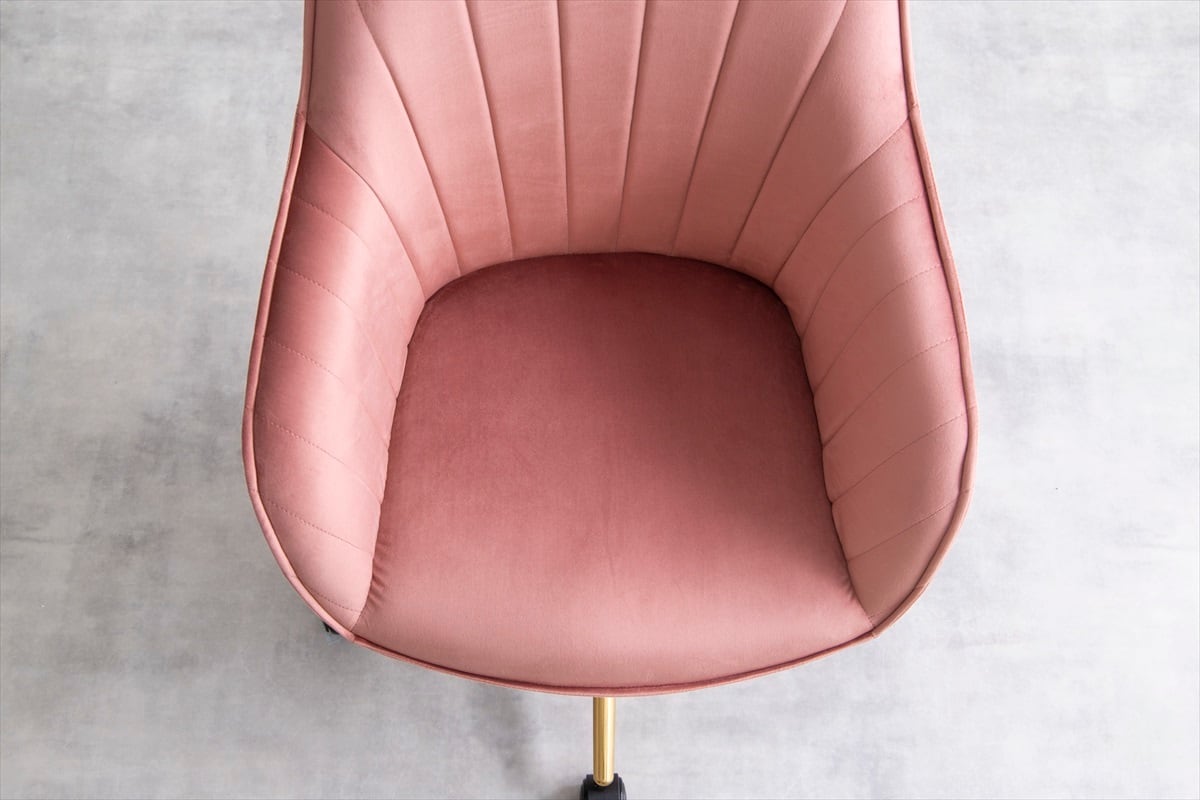 貝殻のようなシルエットが印象的なベロアデスクチェア | TKSKSHOP