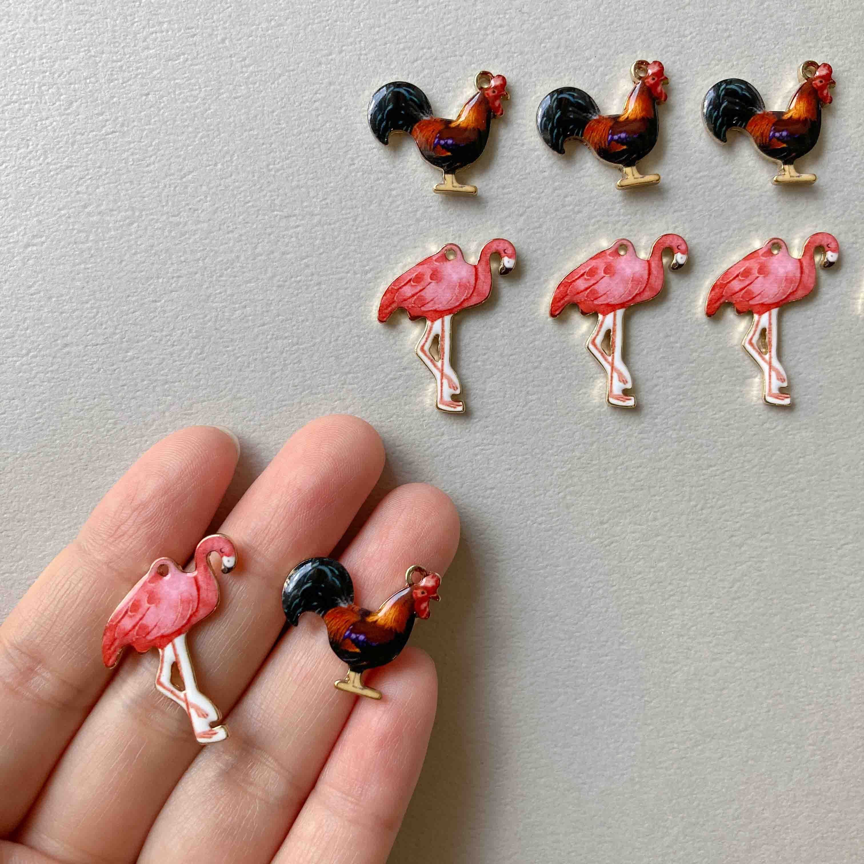 鳥のイラストメタルチャーム | Dua-アクセサリーパーツショップ